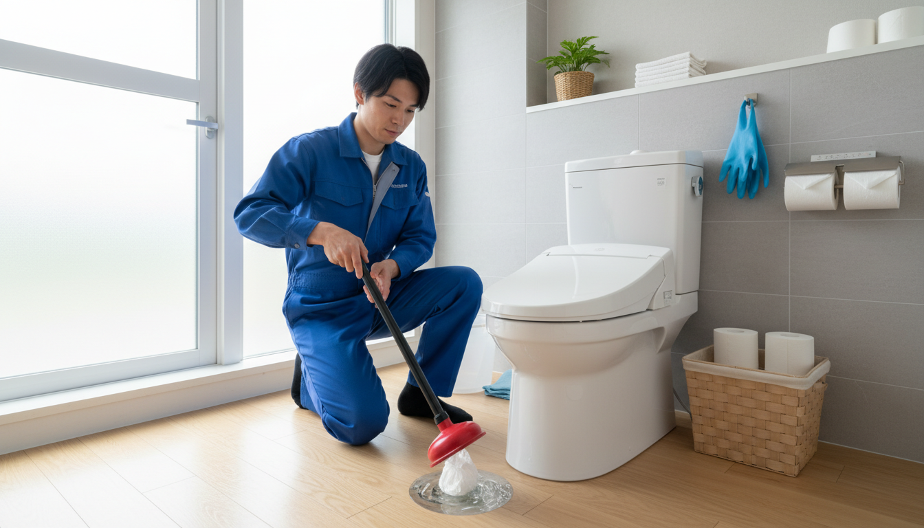 トイレつまりの主な原因と自分でできる応急処置に関する画像