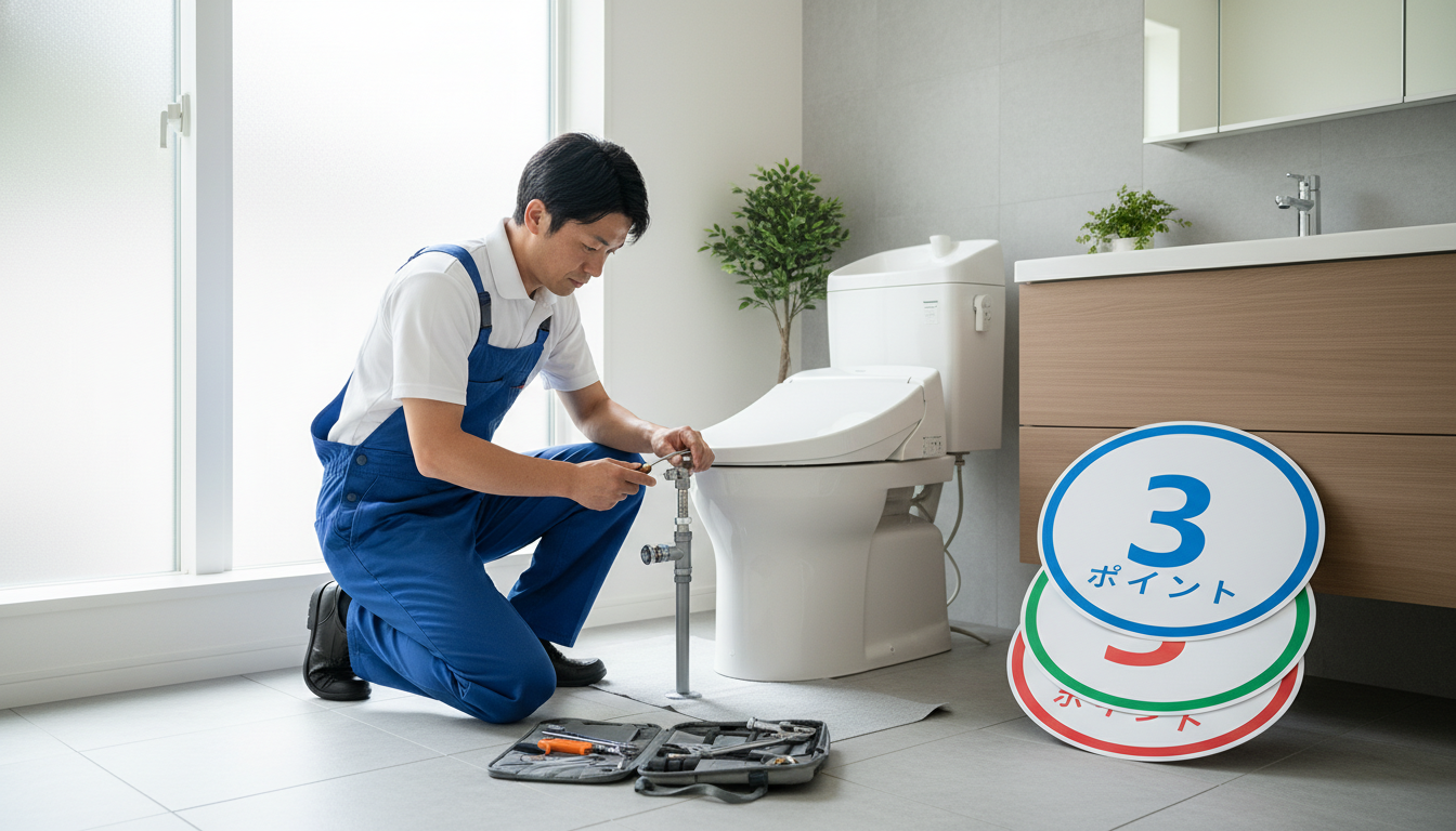 杉戸町でトイレつまり修理を依頼する際の業者選び3つのポイントに関する画像