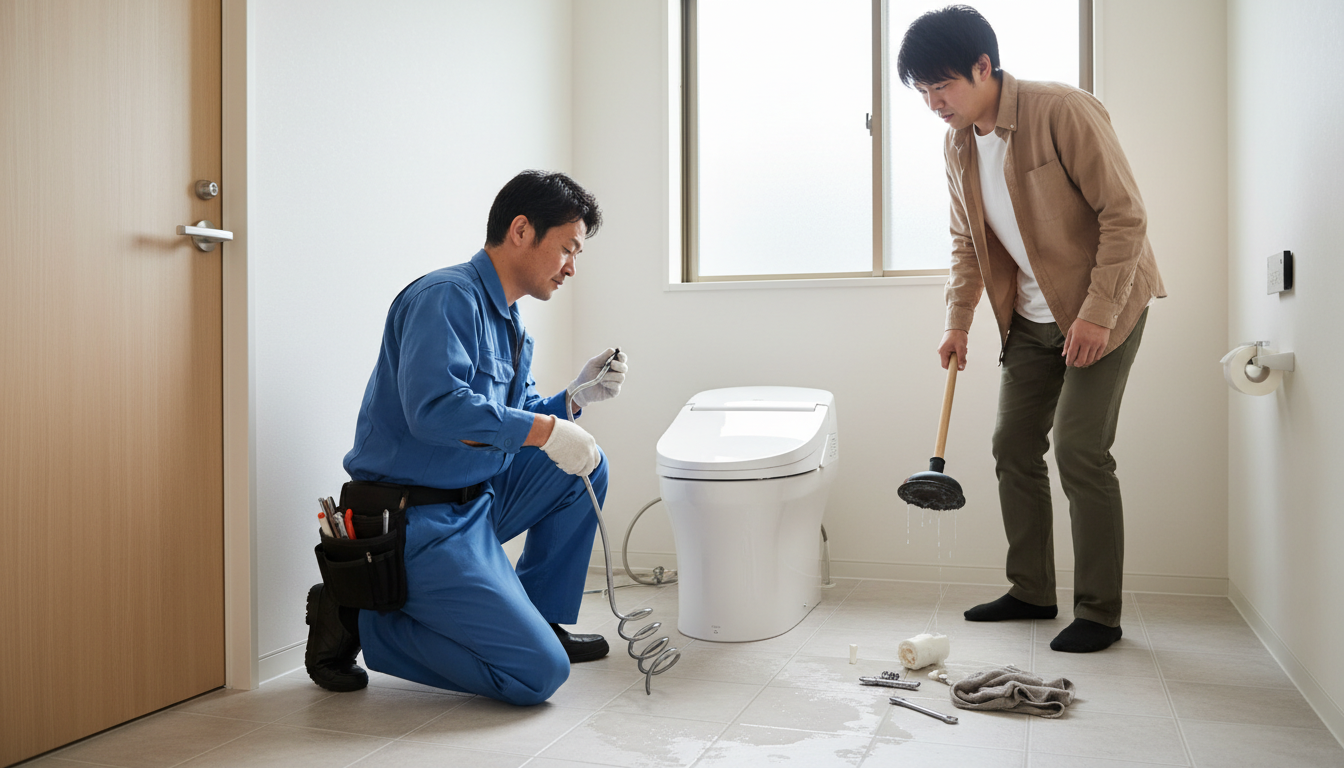 なぜプロの業者に依頼すべき？トイレつまりを放置するリスクと自己修理の限界に関する画像