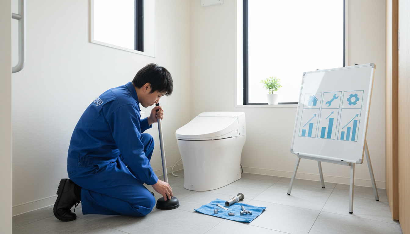 トイレつまりの基本料金と作業料金の内訳に関する画像