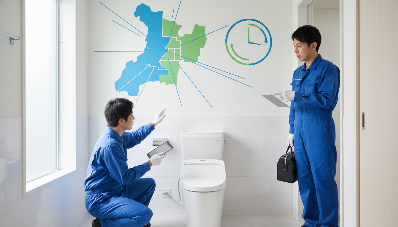 1. 対応エリアと到着時間を確認するに関する画像