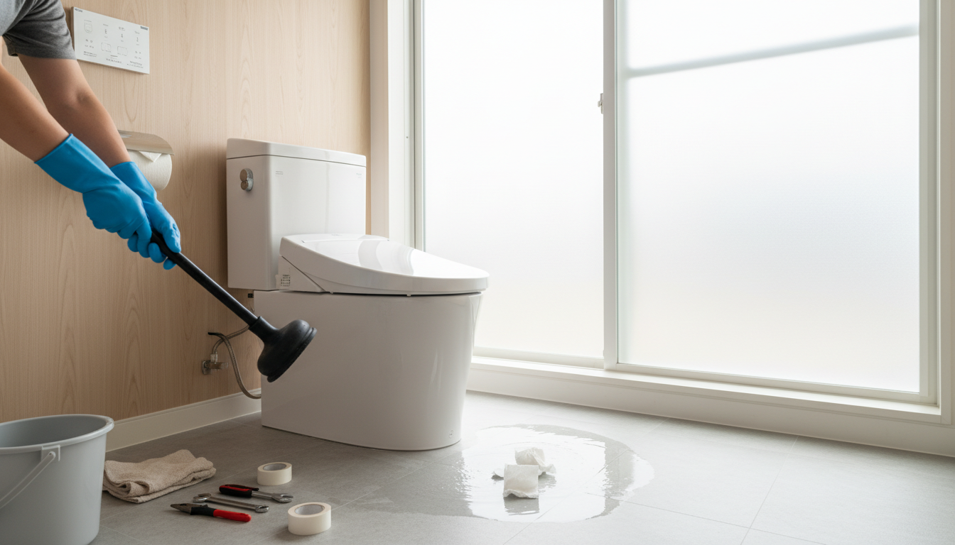 慌てないで!トイレつまりでまず試すべき応急処置と注意点に関する画像