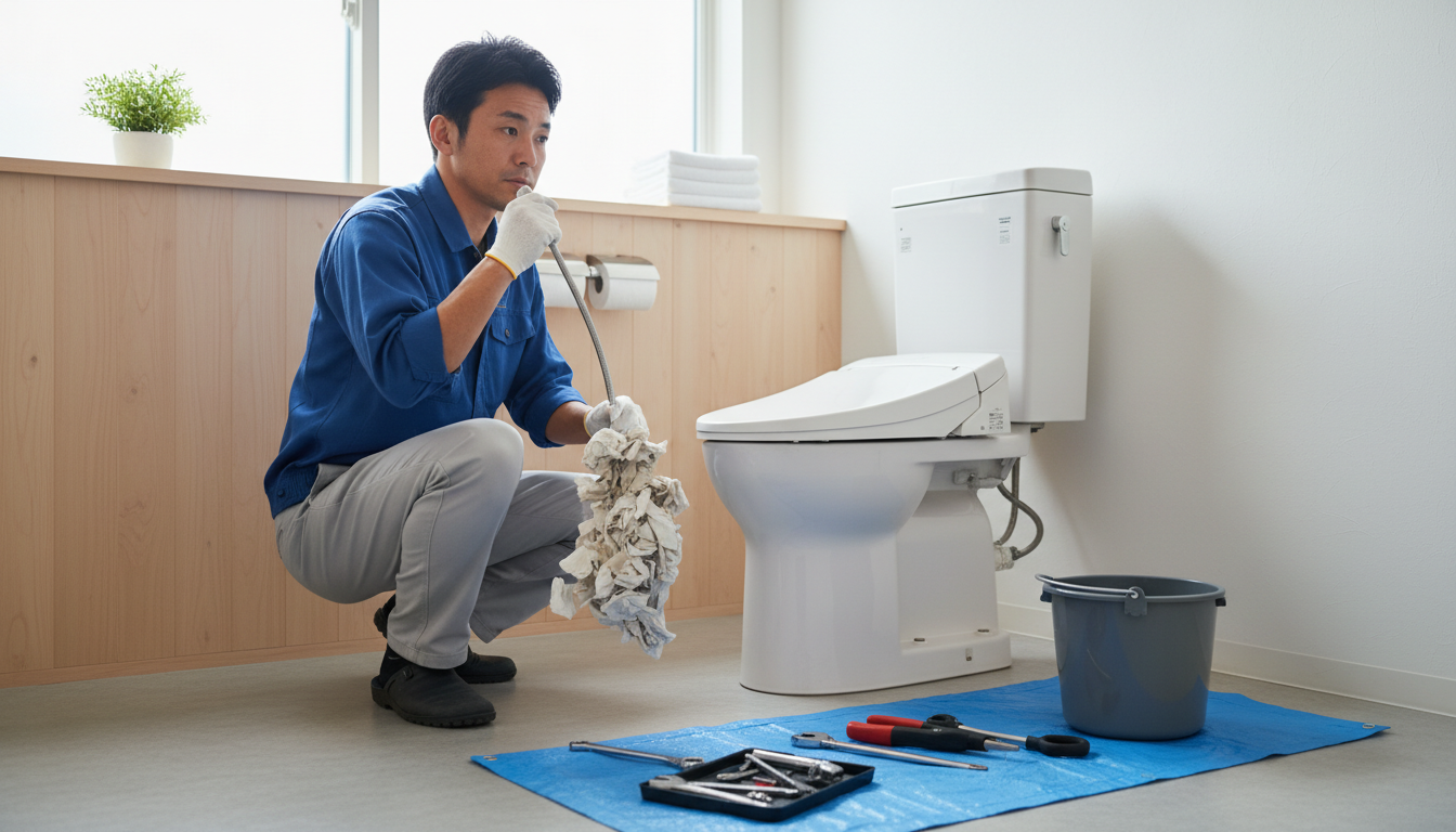 トイレつまりの主な原因と自分でできる対処法に関する画像