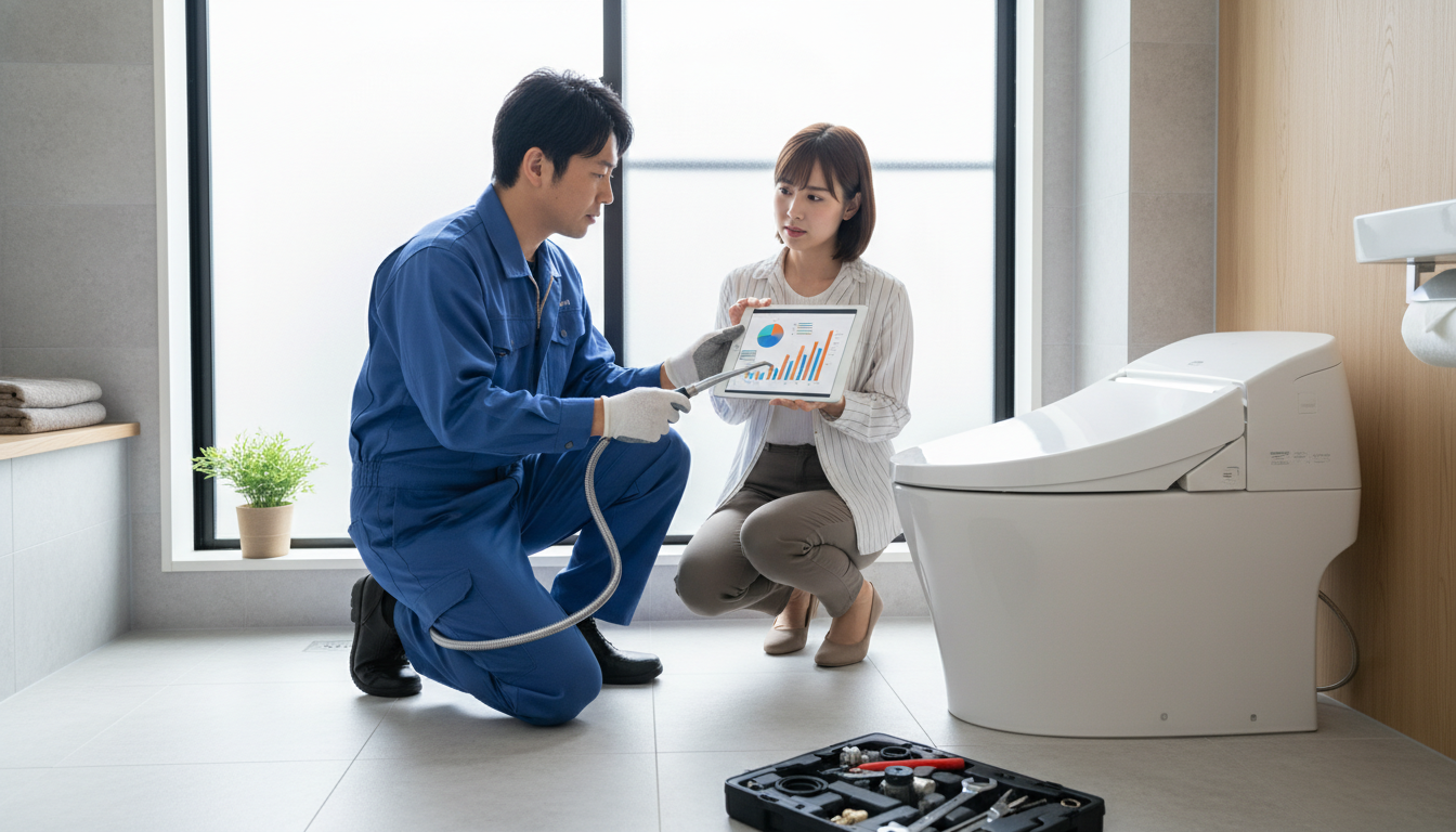 新冠郡新冠町のトイレつまり修理にかかる料金相場に関する画像