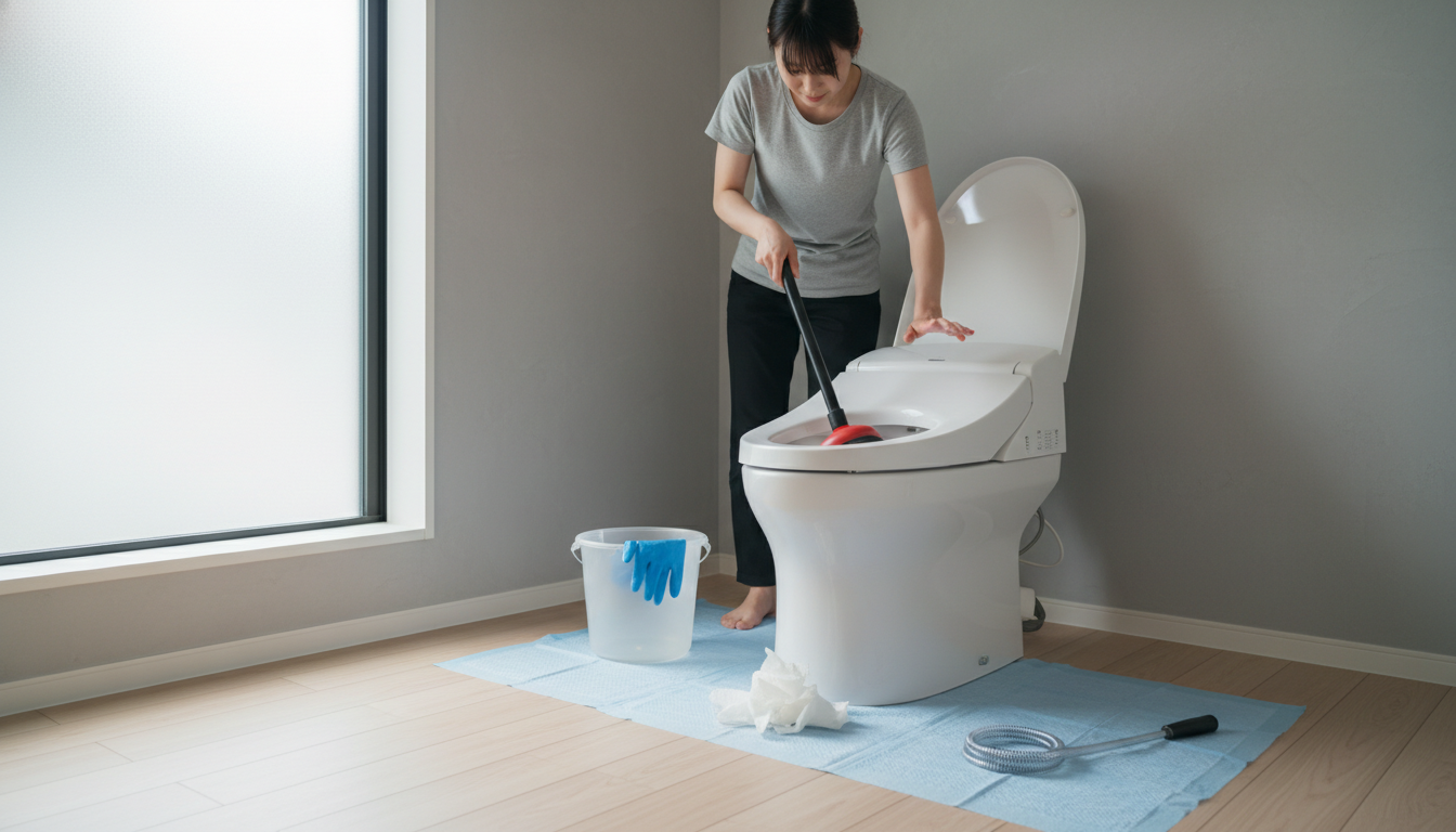 業者を呼ぶ前に試せる？トイレつまりの主な原因と応急処置に関する画像