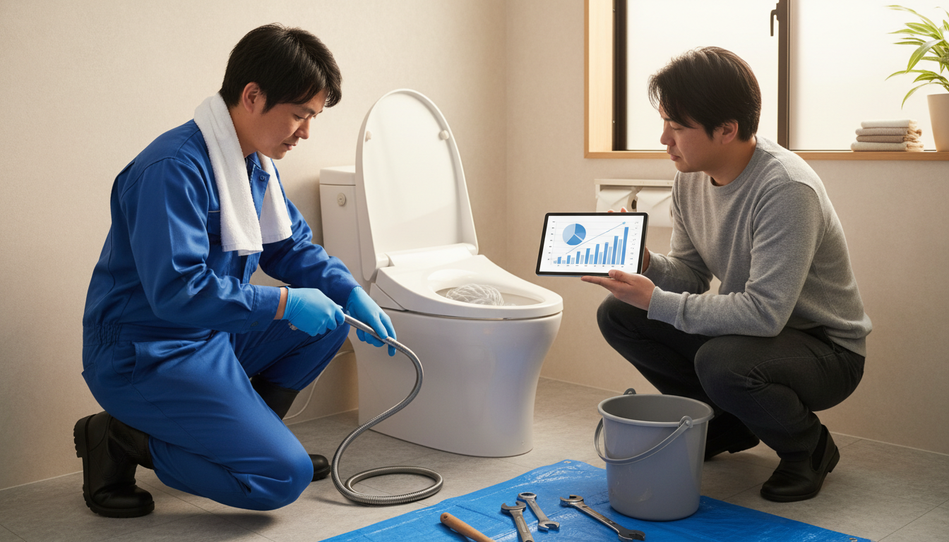 国東市のトイレつまり修理にかかる料金相場に関する画像