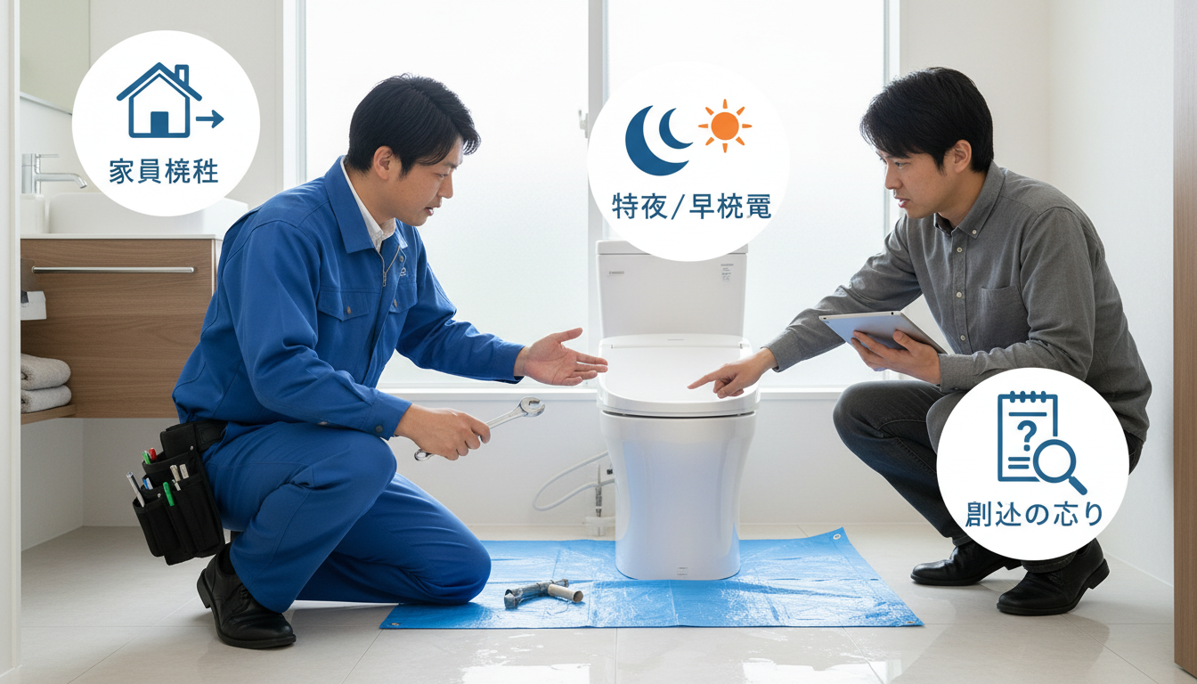 出張費・深夜早朝料金・見積もり時の注意点に関する画像