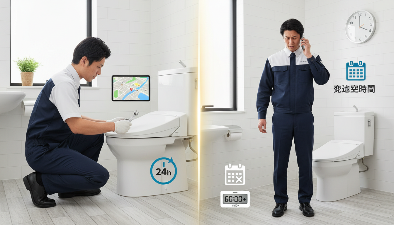 2. 「対応の速さと受付時間」を比較するに関する画像