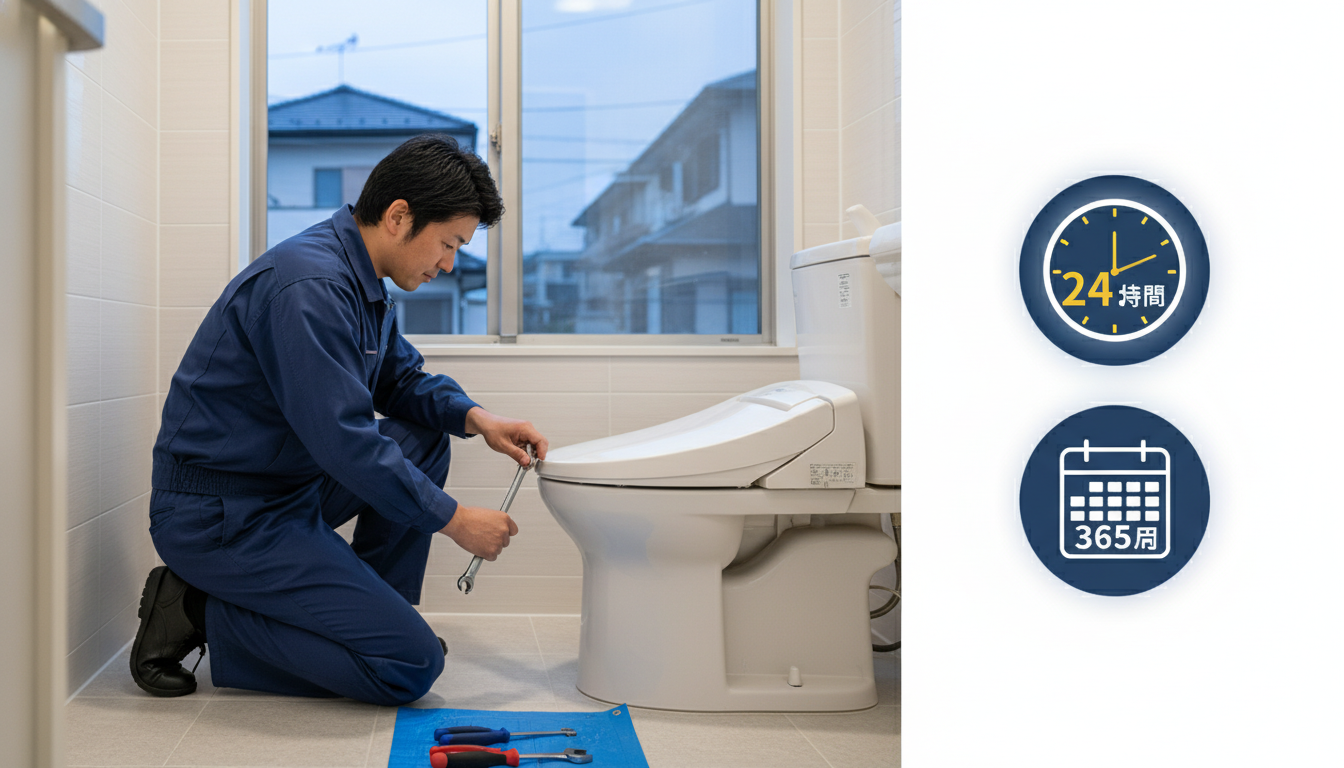 ポイント2：対応スピードと受付時間「24時間365日」と「地域密着」に関する画像