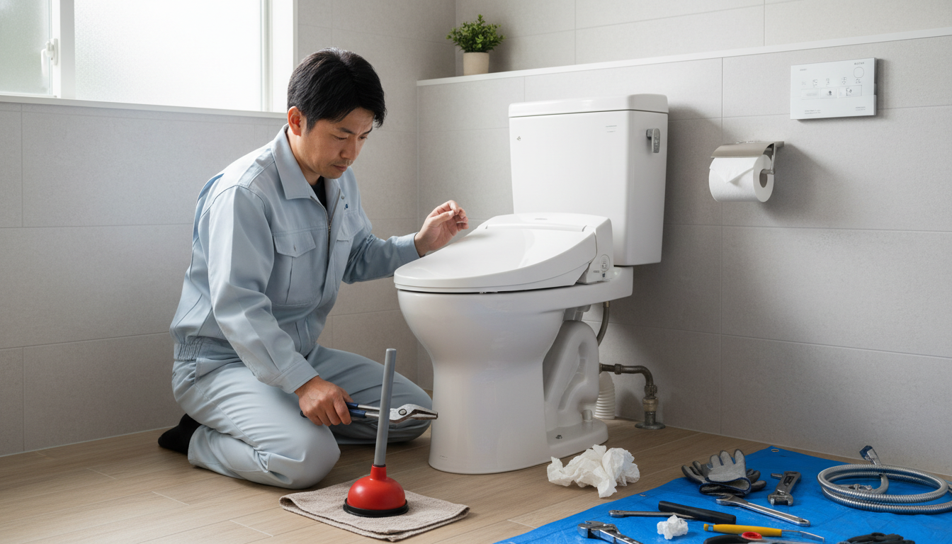 プロに頼む前に確認！トイレつまりの原因と自分でできる応急処置に関する画像