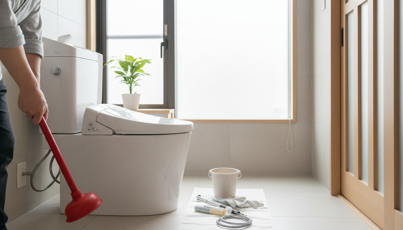 トイレつまりの主な原因と自分でできる応急処置に関する画像