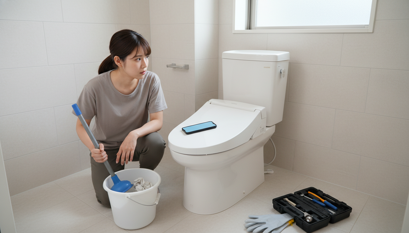 賃貸物件でトイレが詰まった場合の正しい対処法に関する画像