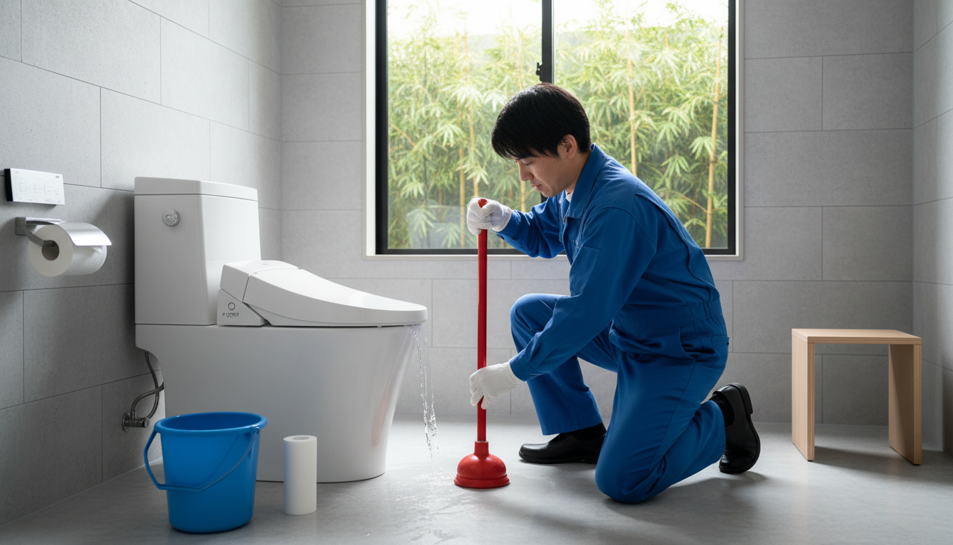 トイレつまりで業者を呼ぶ前に！自分でできること・注意点に関する画像