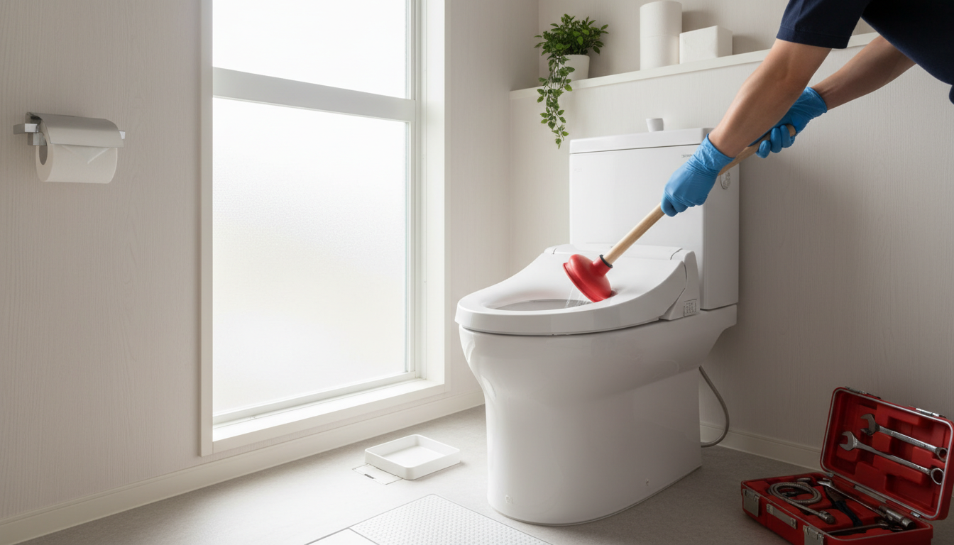 トイレつまりで業者を呼ぶ前に自分でできること・やってはいけないことに関する画像