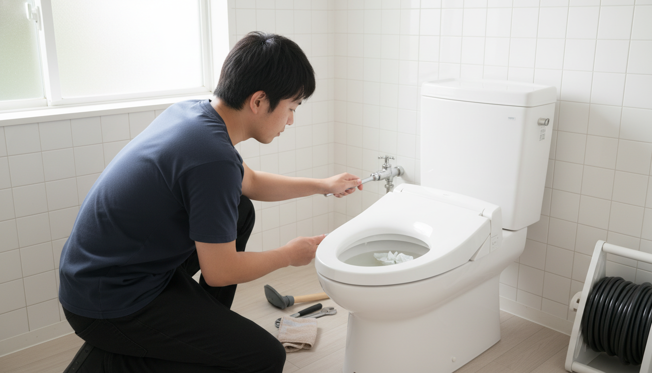 トイレつまりで業者を呼ぶ前に自分でできること・やってはいけないことに関する画像