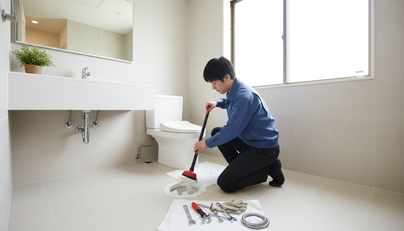 トイレつまりの原因別！自分でできる応急処置と注意点に関する画像