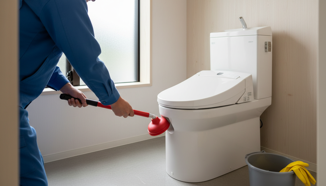 トイレつまりで業者を呼ぶ前に自分でできる対処法と注意点に関する画像