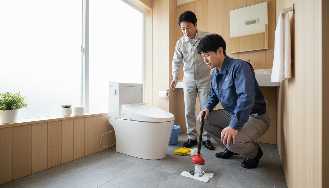 トイレつまりで慌てない!業者を呼ぶ前に試せることと注意点に関する画像