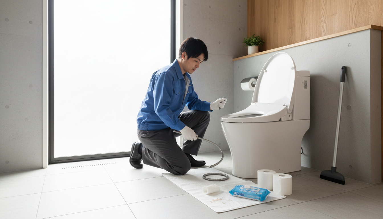 トイレつまりの原因と自分でできる応急処置に関する画像