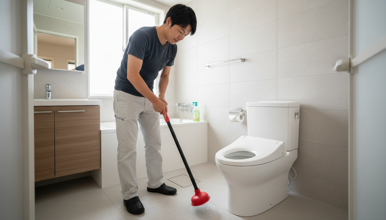 トイレつまりで業者を呼ぶ前に自分でできる対処法と注意点に関する画像