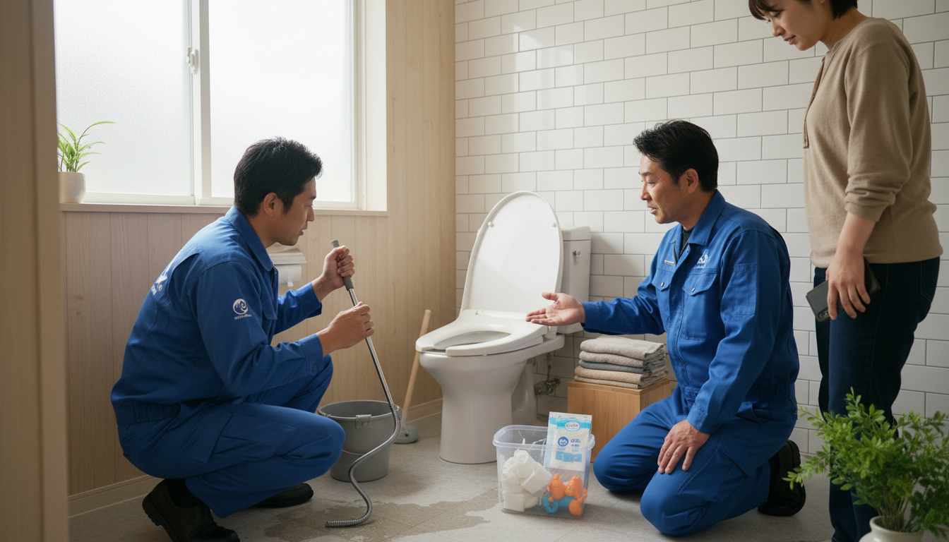 トイレつまりの原因別!自分でできる対処法とプロに頼むべきケースに関する画像