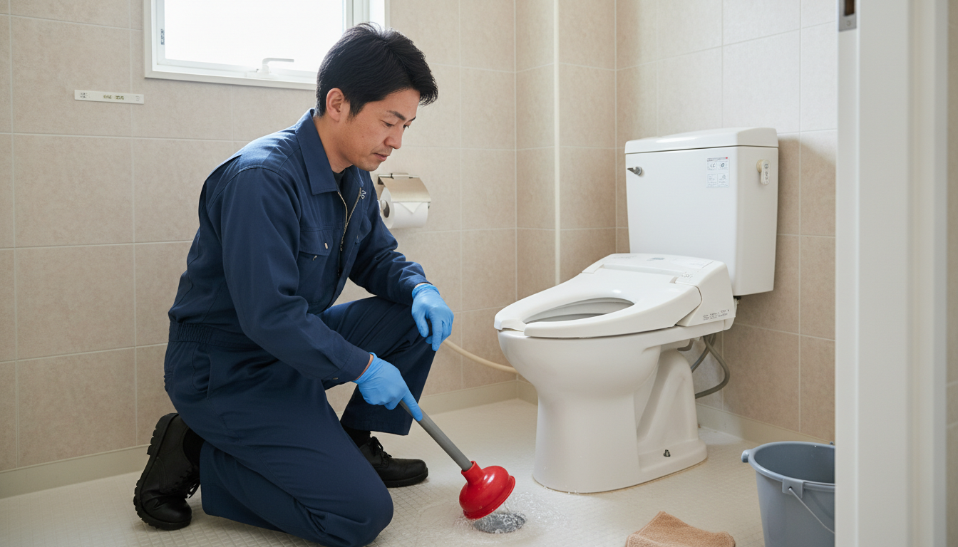 トイレつまりで水道業者を呼ぶ前に試せること・注意点に関する画像