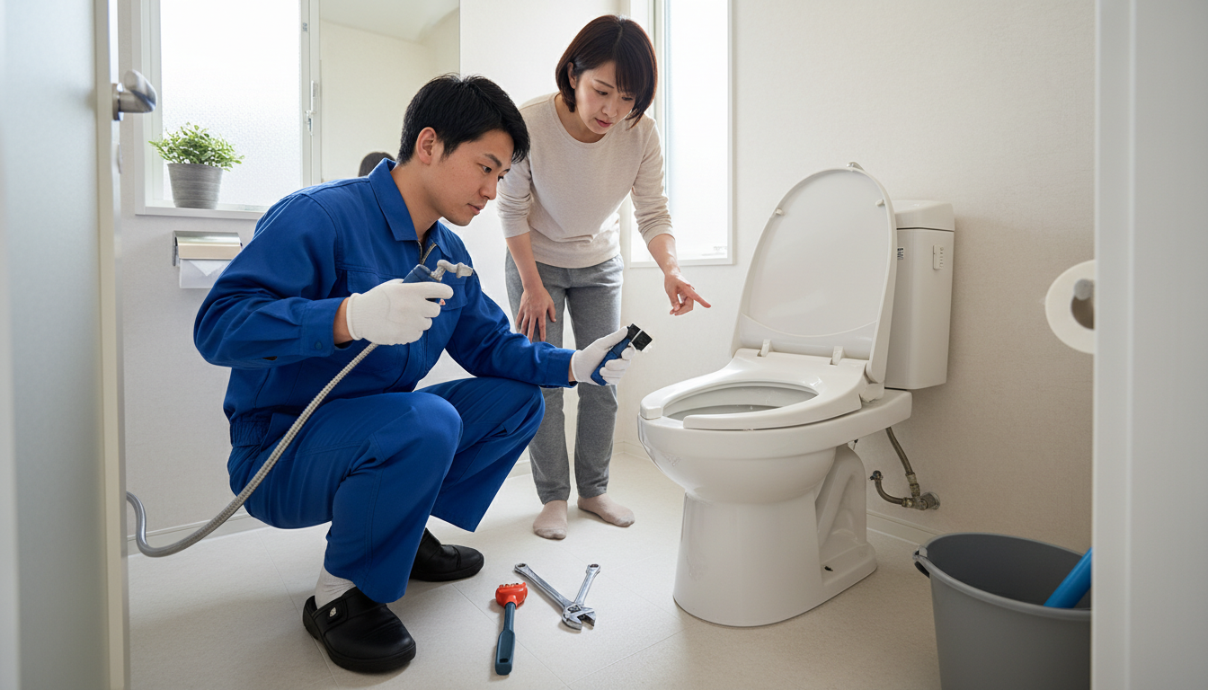 トイレつまりで水道業者を呼ぶ前に確認すべきことに関する画像