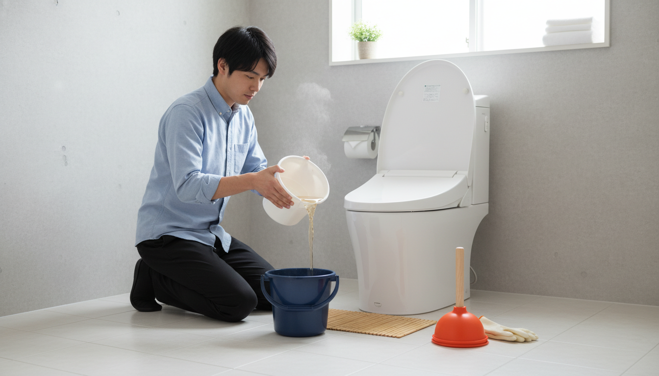 トイレつまりで業者を呼ぶ前に試せること・やってはいけないことに関する画像