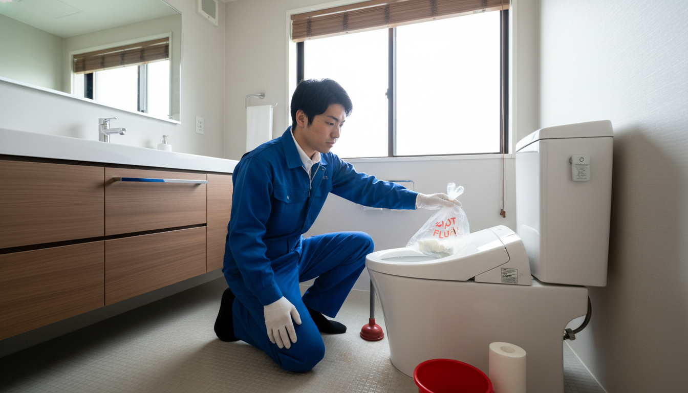 トイレつまりを悪化させないための応急処置と注意点に関する画像