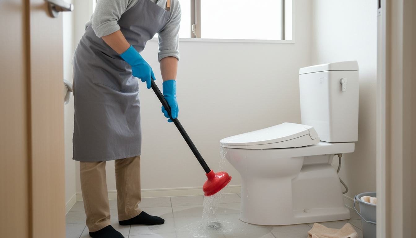 トイレつまりを悪化させないための応急処置と注意点に関する画像