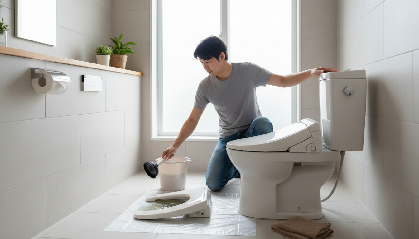 トイレつまりを悪化させないための応急処置と注意点に関する画像