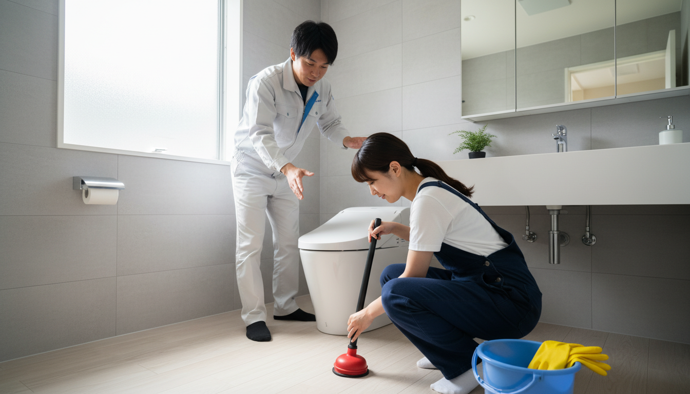 トイレつまりで業者を呼ぶ前に試せること・やってはいけないことに関する画像