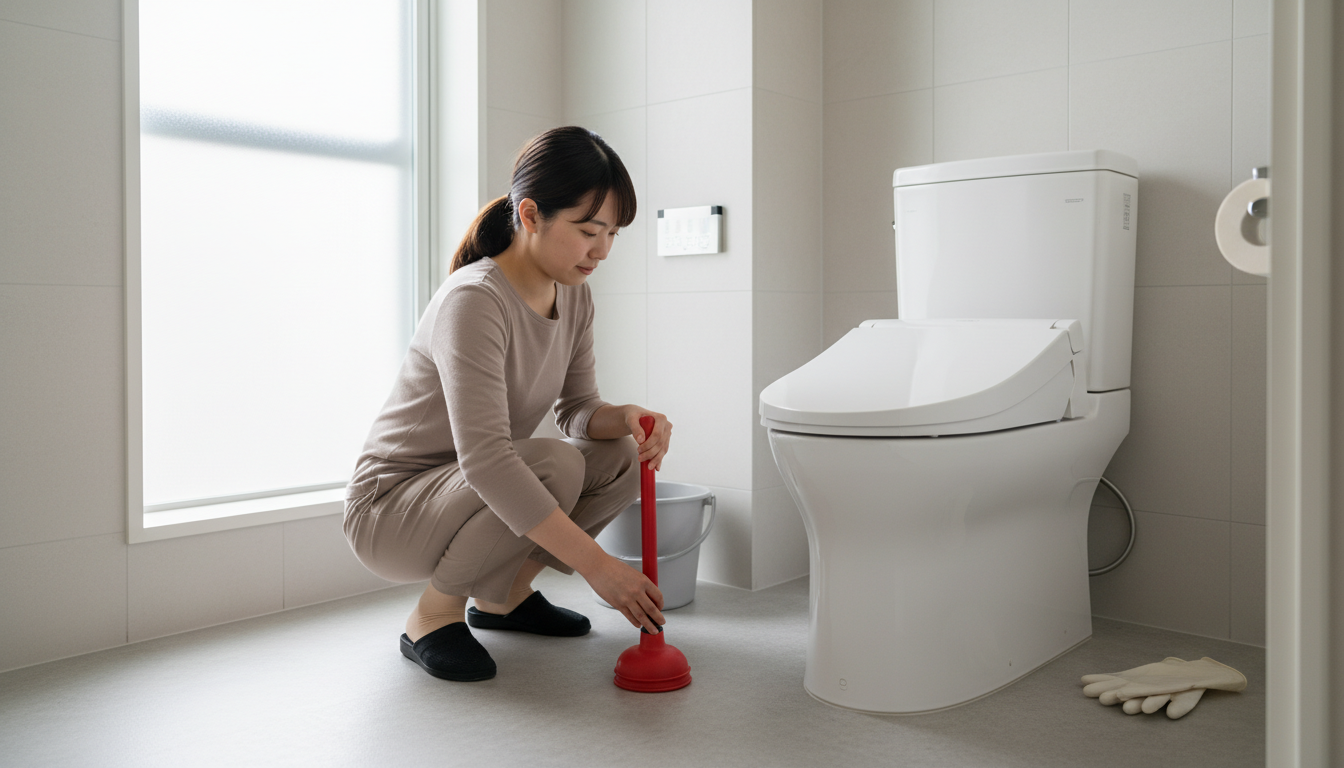 トイレつまりで業者を呼ぶ前に自分でできる対処法と注意点に関する画像