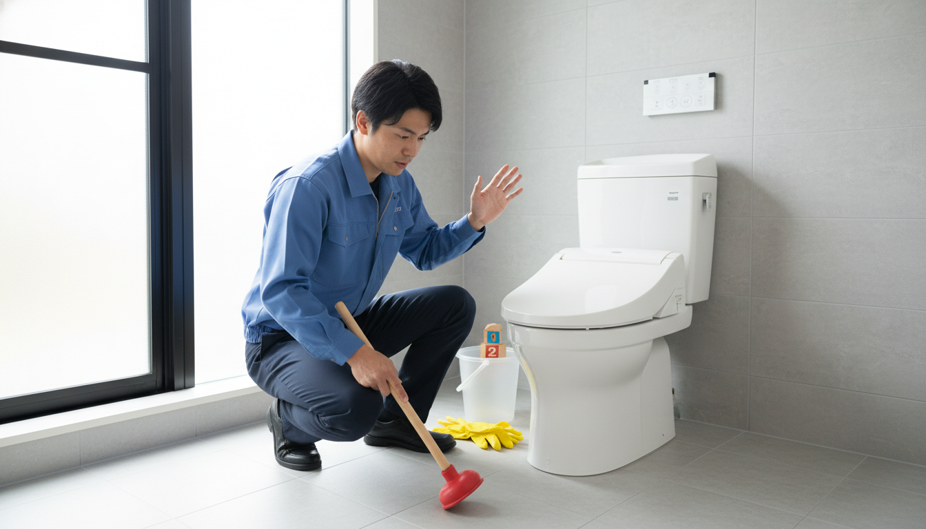 トイレつまりの応急処置と注意点|業者を呼ぶ前に試せることに関する画像