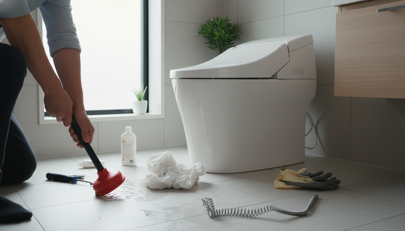 DIYは危険？プロに任せるべきトイレつまりの症状に関する画像