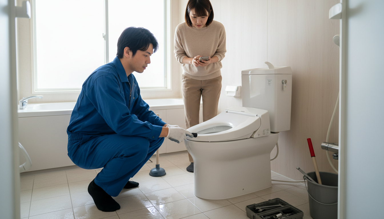 トイレつまりで業者を呼ぶ前に確認すべきことに関する画像
