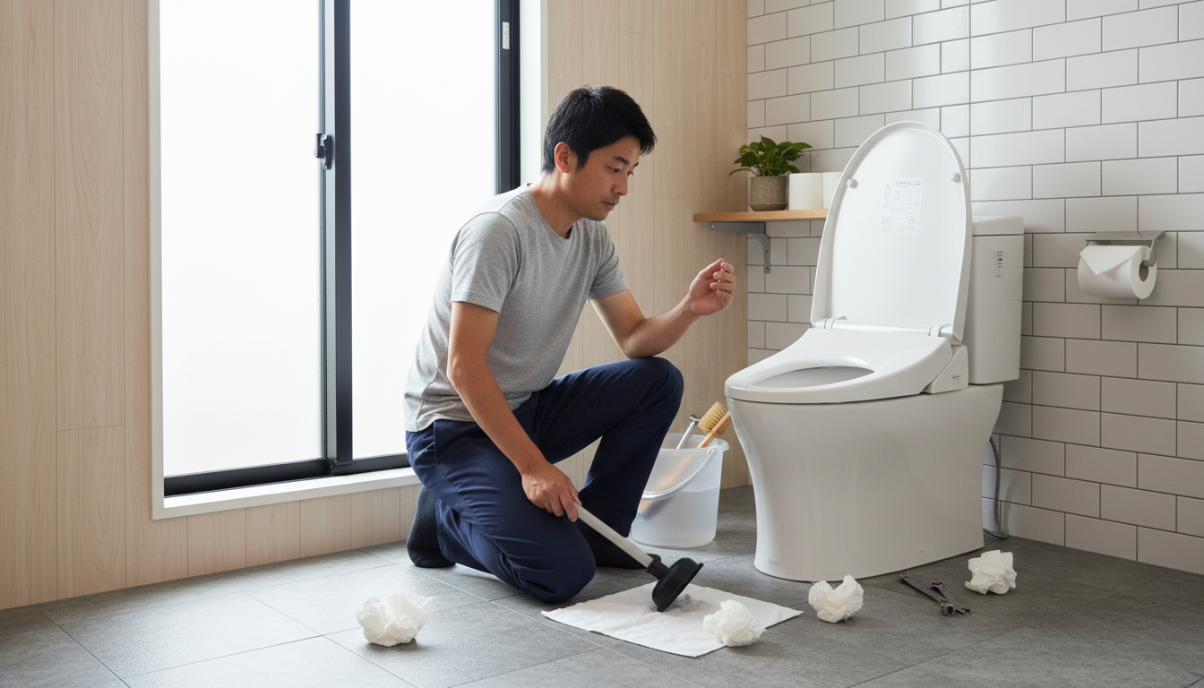 トイレつまりの原因別！自分でできる応急処置と注意点に関する画像