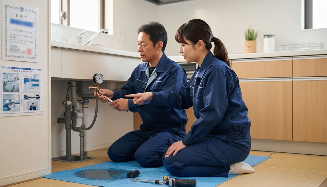 3. 技術力と安心の証！「水道局指定」と「豊富な実績」に関する画像