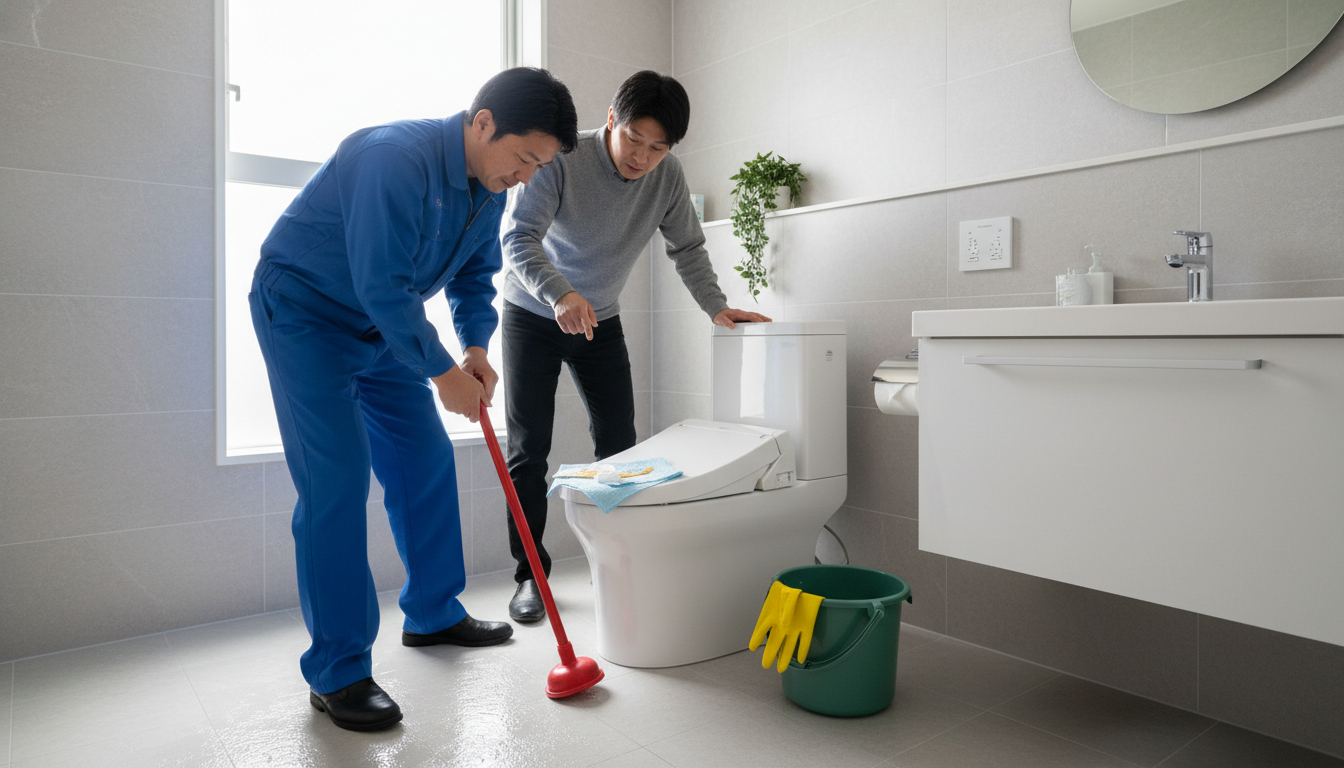 トイレつまりの原因別!自分でできる対処法とプロに頼むべきケースに関する画像