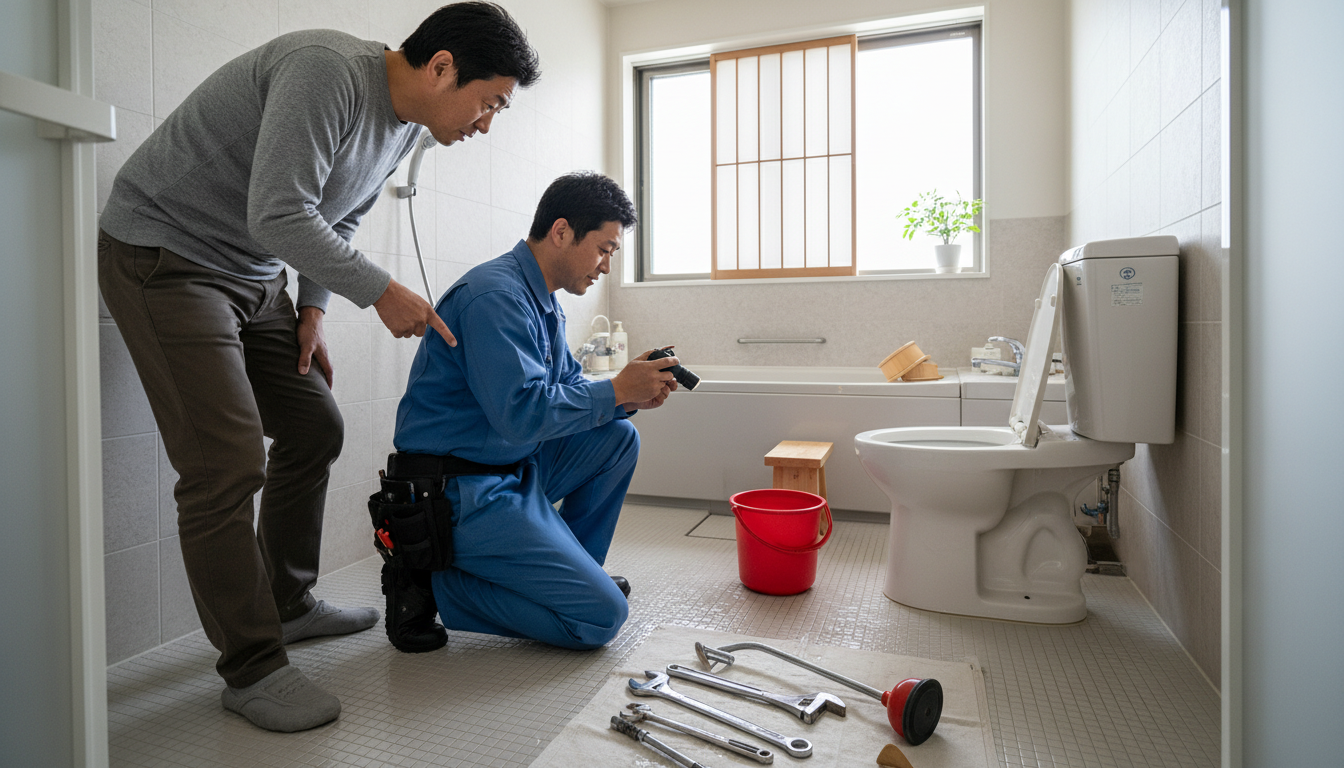 トイレつまりで水道業者を呼ぶ前に確認すべきことに関する画像