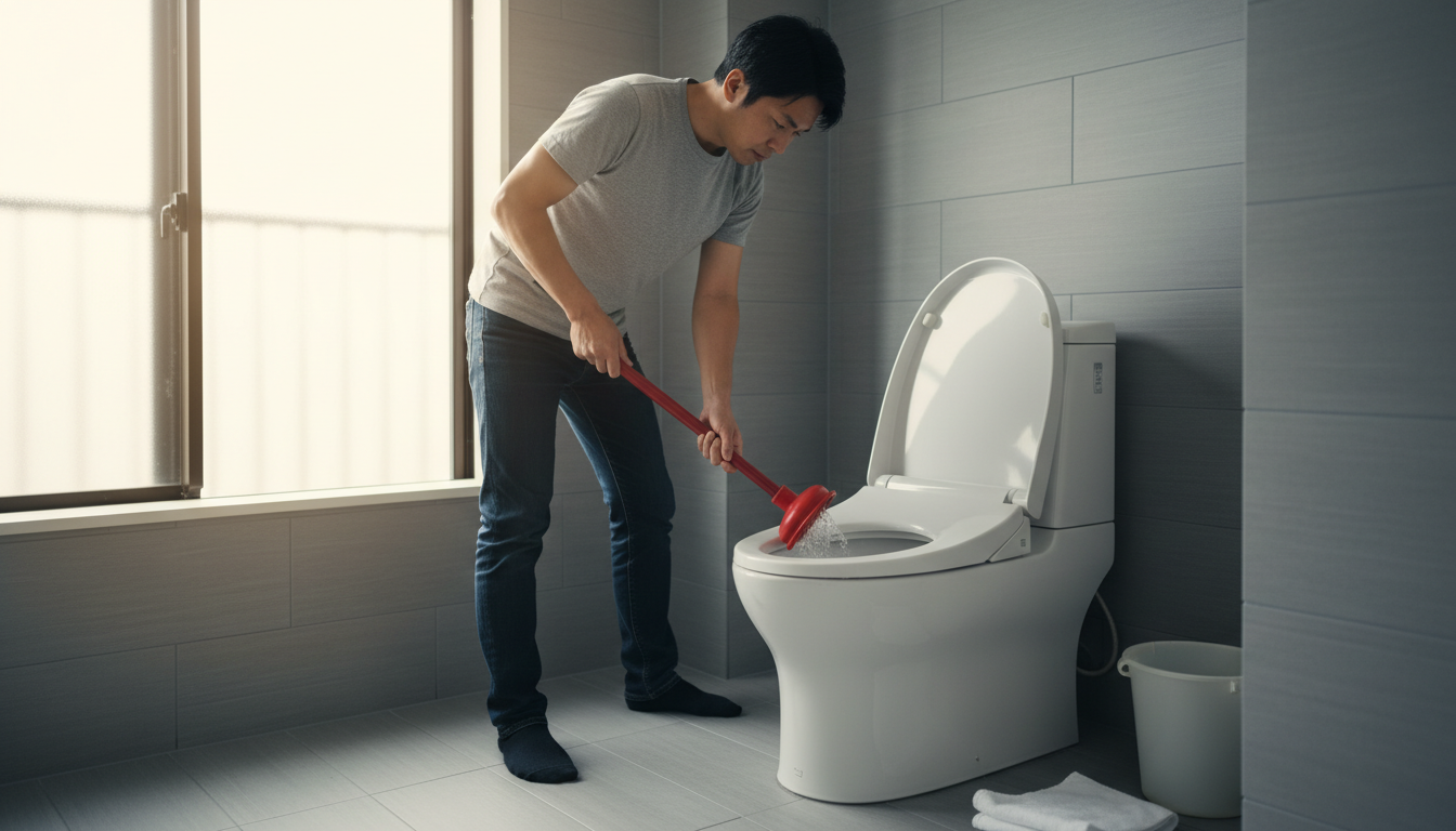 トイレつまりで業者を呼ぶ前に自分でできる対処法に関する画像