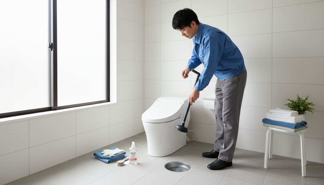 トイレつまりで業者を呼ぶ前に自分でできる対処法と注意点に関する画像