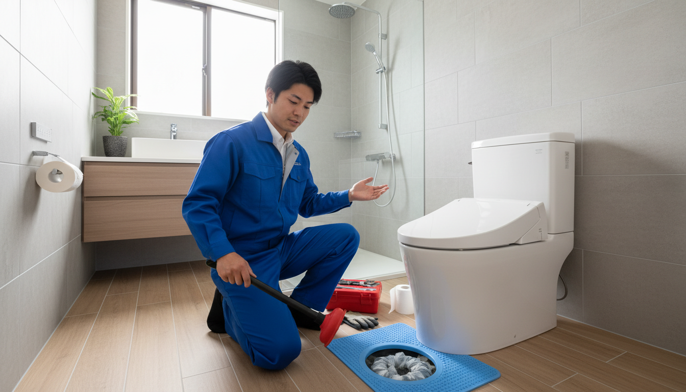 トイレつまりの原因と自分でできる応急処置に関する画像