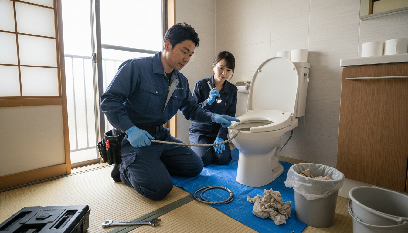 トイレつまりで水道業者を呼ぶ前に確認すべきことに関する画像