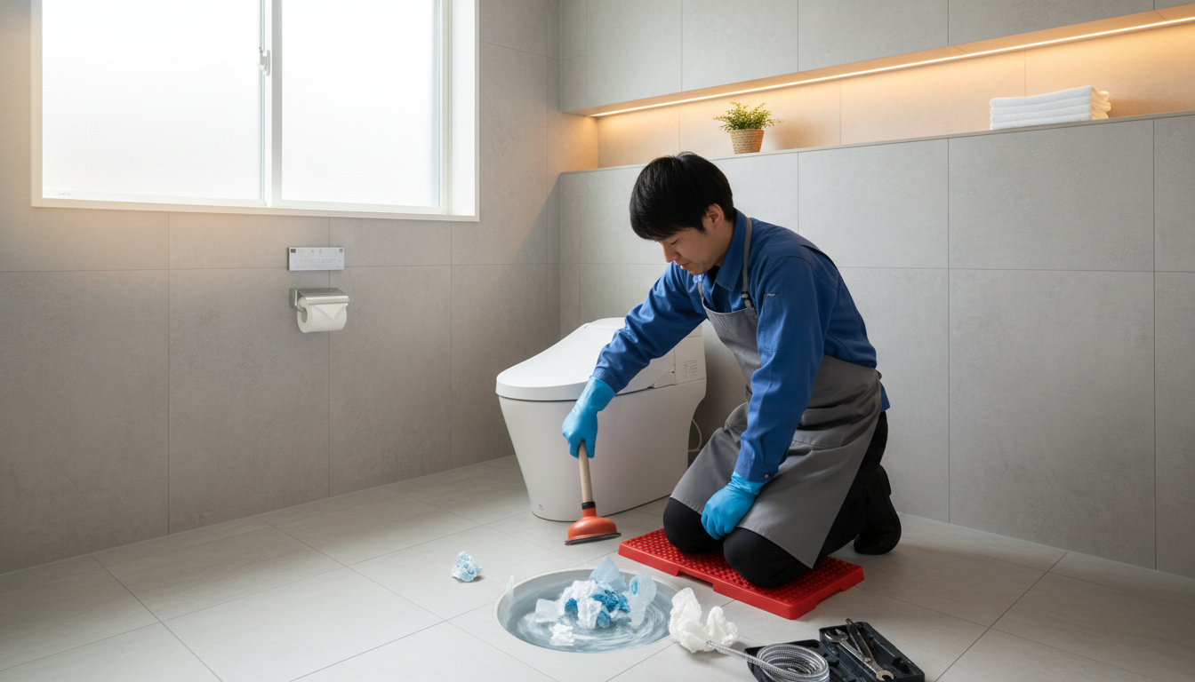 波佐見町でよくあるトイレつまりの原因と自分でできる対処法に関する画像