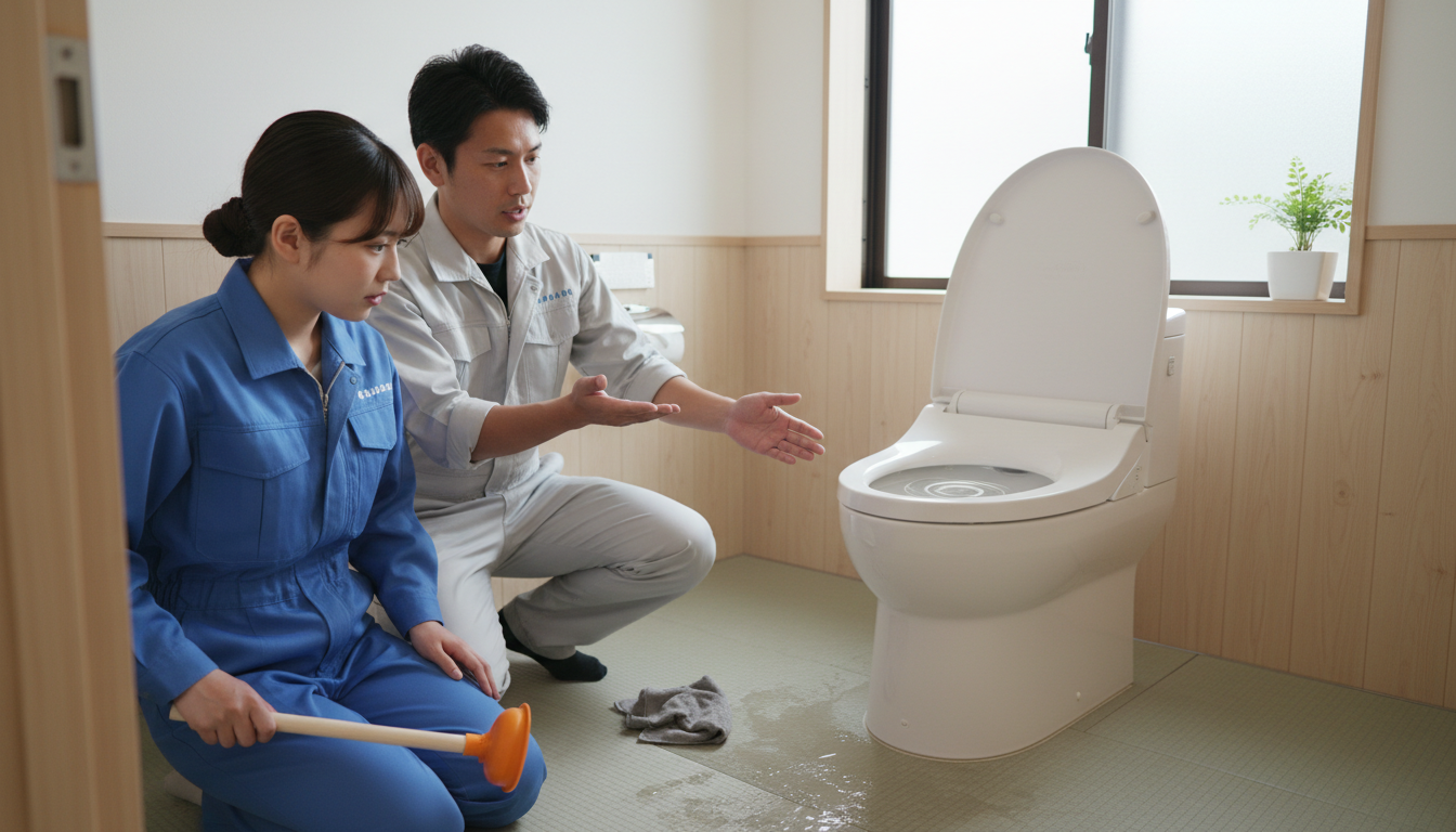 トイレつまりを悪化させないための応急処置と注意点に関する画像