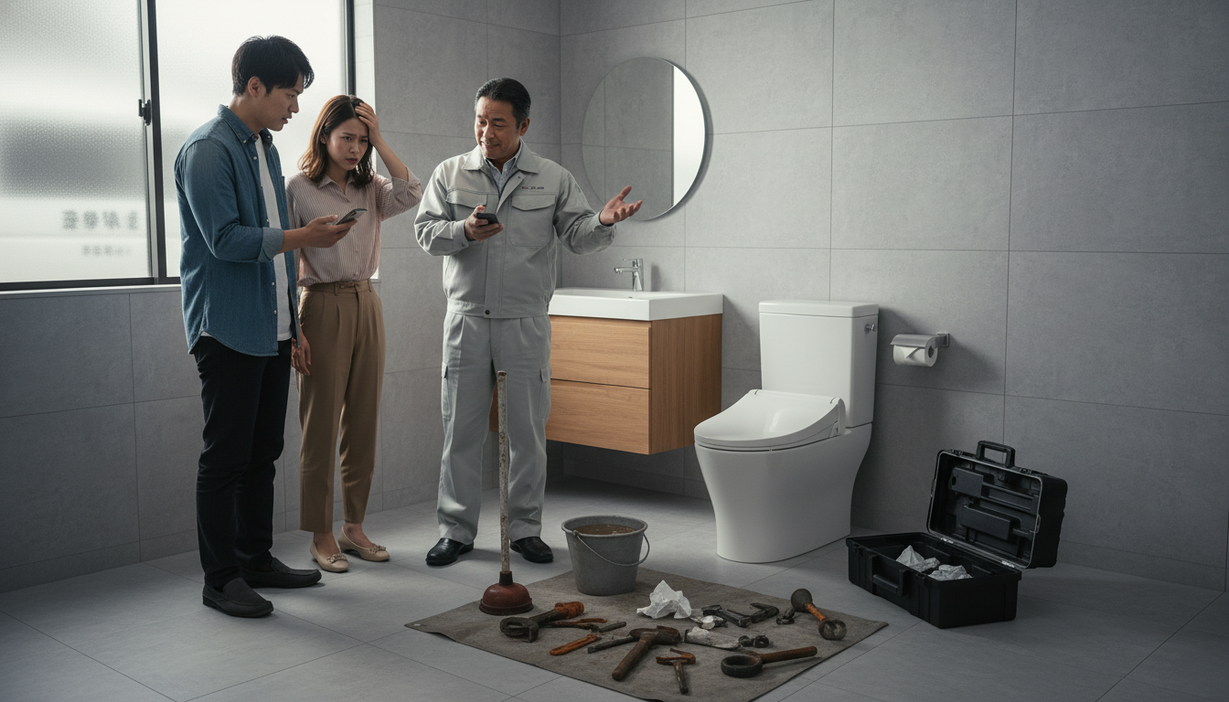 こんなはずじゃなかった…トイレつまり修理業者選びの失敗例と対策に関する画像