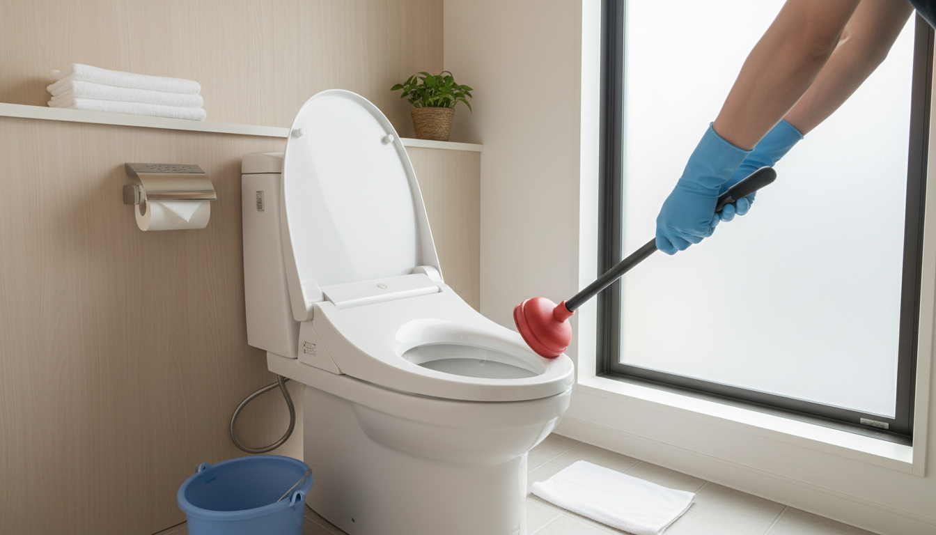 プロに依頼する前に!自分でできるトイレつまりの対処法と注意点に関する画像