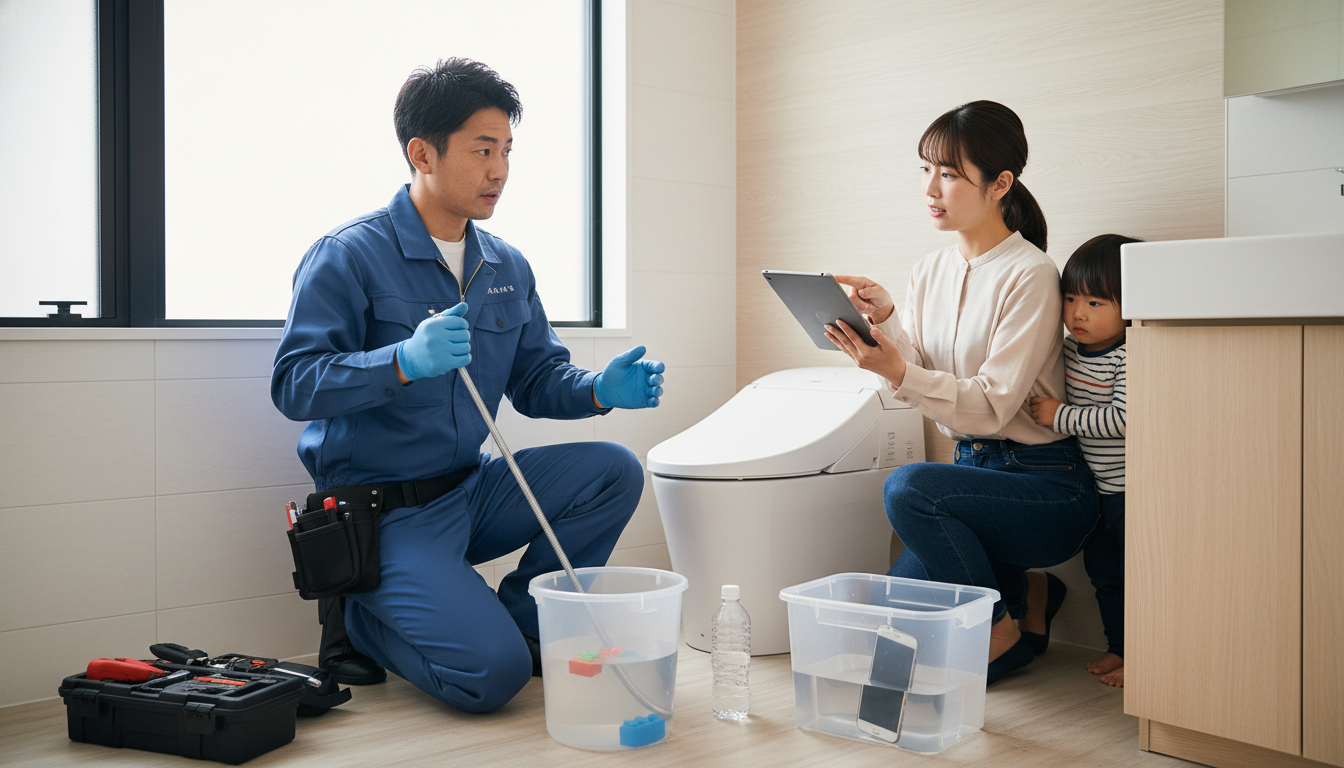 トイレつまり修理業者に依頼する前の確認事項と注意点に関する画像