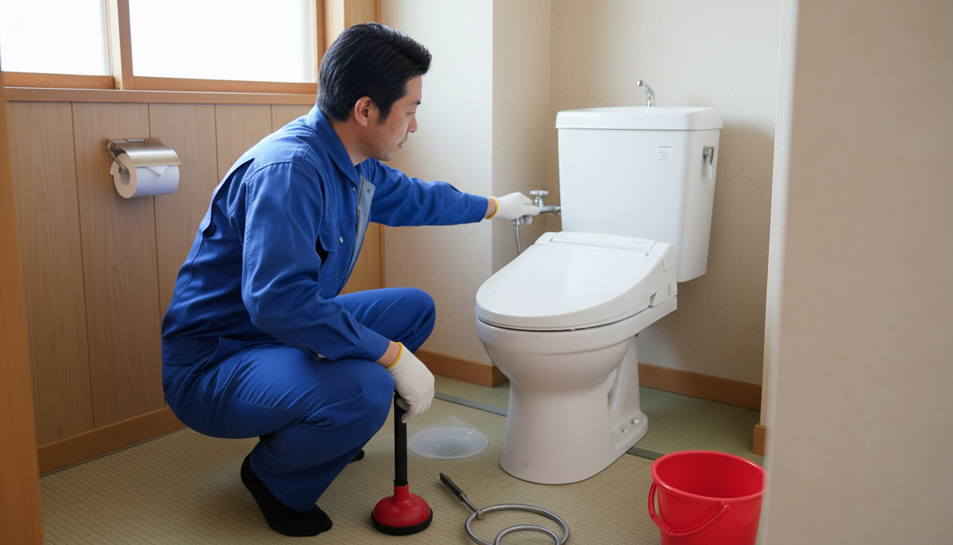 トイレつまりで水道業者を呼ぶ前に確認すべきことに関する画像